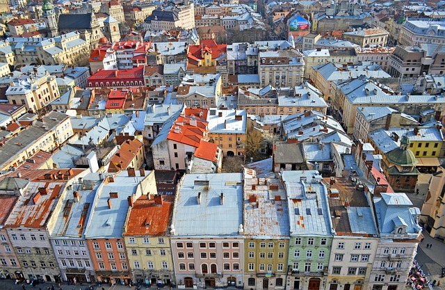 Widok z lotu ptaka na Lwów